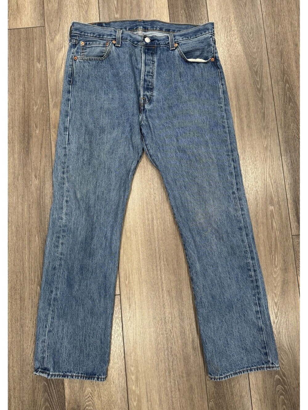 Levis 501 Jeans Men 36x32 Straight Leg Button Fly Light Wash Denim Pants